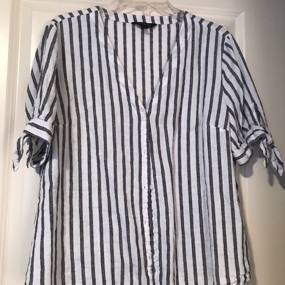 Button down linen blouse